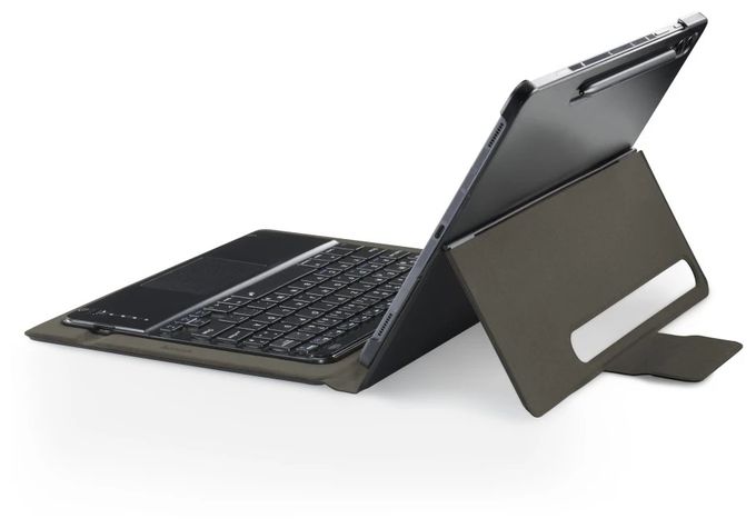 Folio aus Kunststoff für Samsung Galaxy Tab S10+ 12.4" bis 31,5 cm (12.4") Schmutzabweisend, Staubresistent, Kratzresistent mit Magnetverschluss (Schwarz) 227084 Premium 