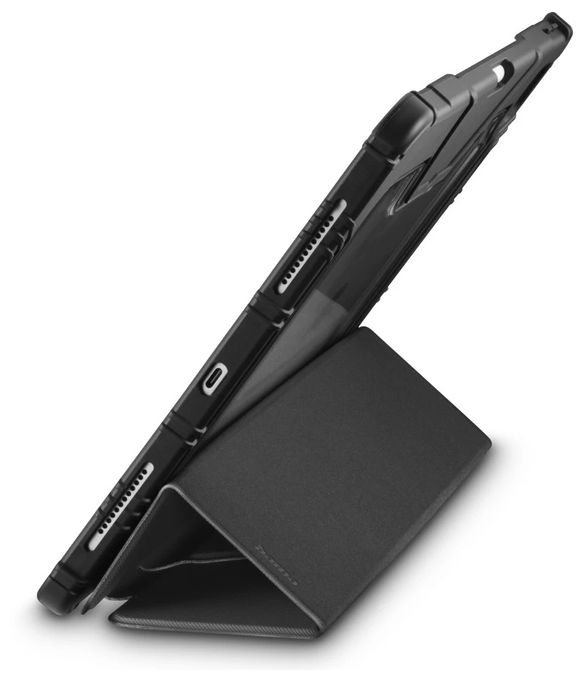 Folio aus Kunststoff für Apple iPad Air 10.9" (20/22)/11" (24/25) bis 27,9 cm (11") Stoßfest, Schmutzabweisend, Staubresistent, Schlagfest, Kratzresistent, Schockresistent mit Magnetverschluss (Schwarz) 231007 Protection 