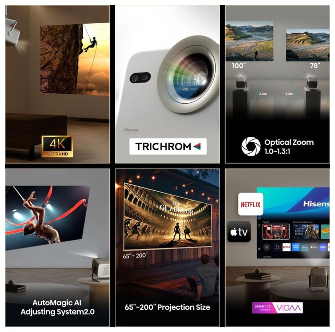 UHD 4K (3840x2160)  M2 Pro Smart Mini Projektor (Grau) 
