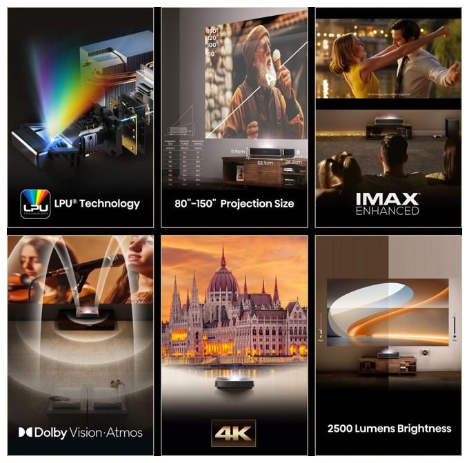 UHD 4K (3840x2160) Laser Ultra-Short-Throw-Projektor  PT1 GMG 4K Smart Laser Cinema (Schwarz) 