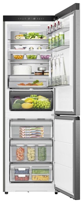 190 l / 115 l Kühl-Gefrierkombi freistehend NoFrost 165 kWh Jahr  RB3K330SAIC (Grau, Edelstahl) 