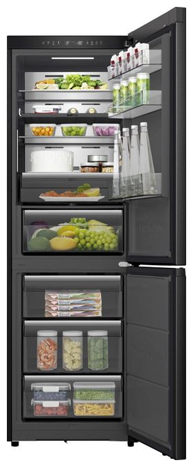 190 l / 115 l Kühl-Gefrierkombi freistehend NoFrost 165 kWh Jahr  RB5K330GSFC (Schwarz) 