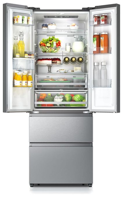 Side-by-Side Kühl-/ Gefrierkombination French Door 336 l / 149 l 295 kWh NoFrost 2000 mm x 700 mm  RF632N4WIE (Grau, Edelstahl) 