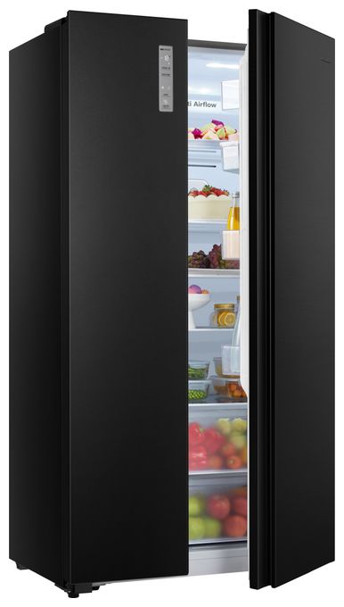 Side-by-Side Kühl-/ Gefrierkombination 334 l / 185 l 198 kWh NoFrost 1786 mm x 910 mm  RS677N4AFC (Schwarz) 
