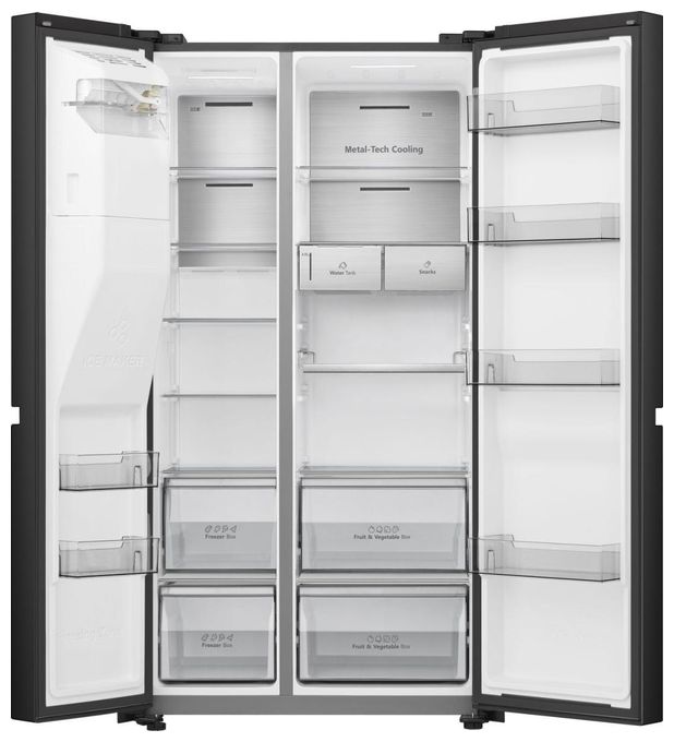 Side-by-Side Kühl-/ Gefrierkombination 417 l / 200 l 221 kWh NoFrost 1790 mm x 910 mm  RS818N4TFC (Schwarz) 