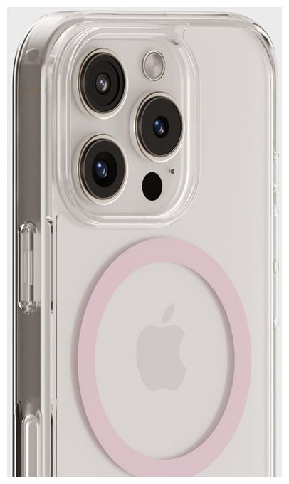 Cover für Apple iPhone 16 Pro  MagSafe Case (Pink, Transparent) 