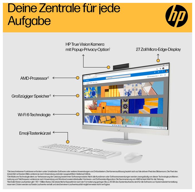 All-in-One-PC 68,6 cm (27 Zoll) 2,8 GHz AMD Ryzen 5 16 GB Ram 1 TB SSD Windows 11 Home intern 27-cr0655ng 