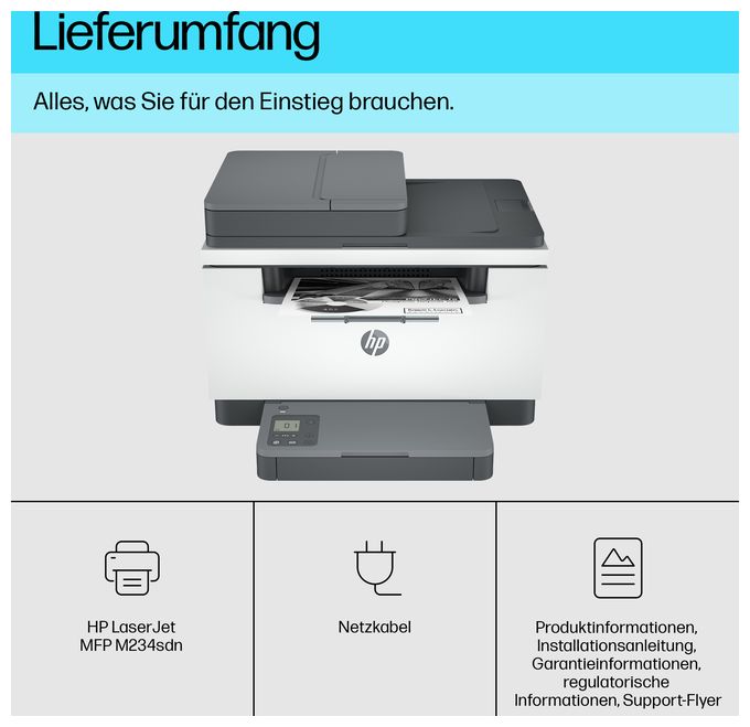 A4 Laser Drucker 600 x 600 DPI 29 Seiten pro Minute LaserJet MFP M234sdn All in One 