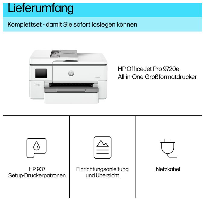 All in One A3 Thermal Inkjet Drucker 4800 x 1200 DPI OfficeJet Pro 9720e 