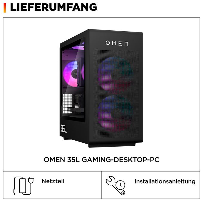 PC 4,7 GHz AMD Ryzen 7 32 GB Ram 1 TB SSD Windows 11 Home NVIDIA GeForce RTX 5070 Ti Omen 35L Gaming Desktop GT16-1671ng 