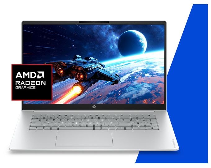 Full HD Notebook 43,9 cm (17.3 Zoll) 1920 x 1080 Pixel 512 GB SSD Windows 11 Home AMD Ryzen 5 max. 4,3 GHz  OmniBook 3 17-dp0655ng (Grau, Silber) 