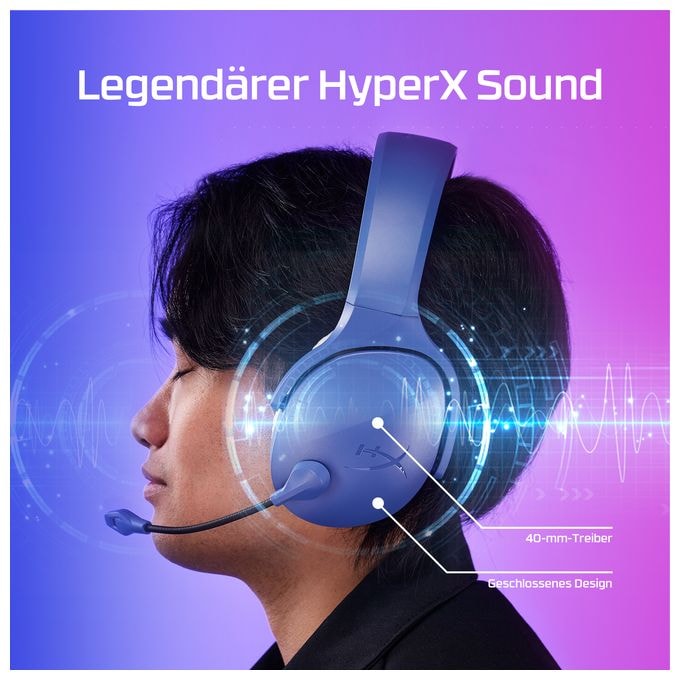Over Ear Bluetooth Kopfhörer kabellos USB Typ-A  Cloud Jet Wireless Gaming-Headset (Schwarz) 