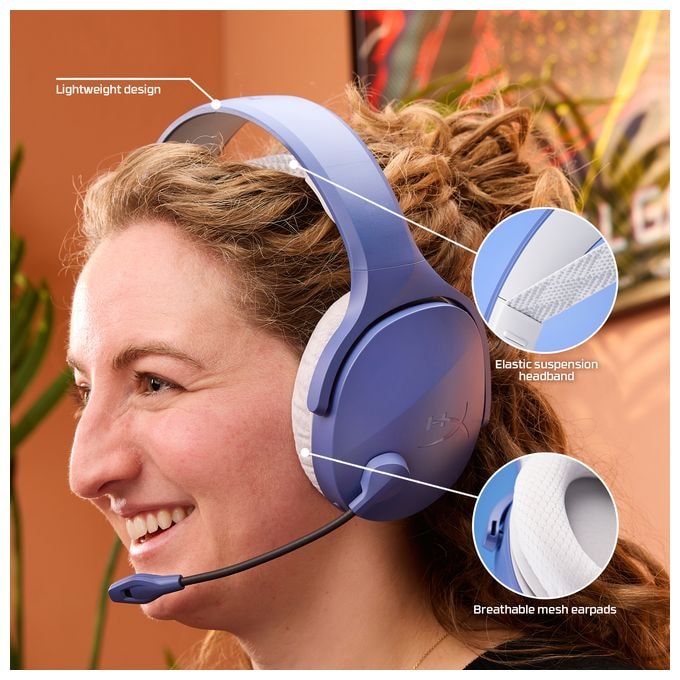 Over Ear Bluetooth Kopfhörer kabellos USB Typ-A  Cloud Jet Wireless Gaming-Headset (Blau) 