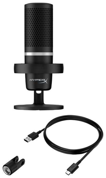 Kabelgebunden Mikrofon für Spielkonsole 96 kHz USB  DuoCast (Schwarz) 