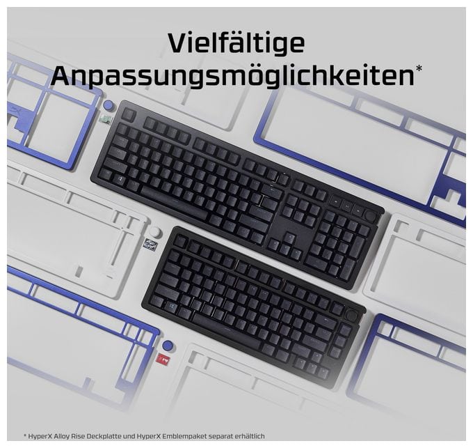 RGB-LED Gaming Tastatur USB  HyperX Alloy Rise 75 Gaming (Schwarz) 