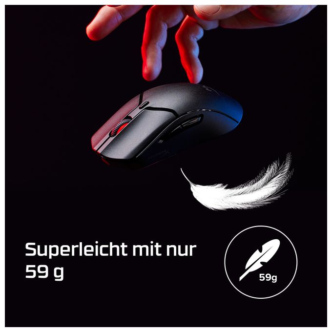 26000 DPI Gaming Maus Optisch  Pulsefire Haste 2 Mini Wireless (Schwarz) 