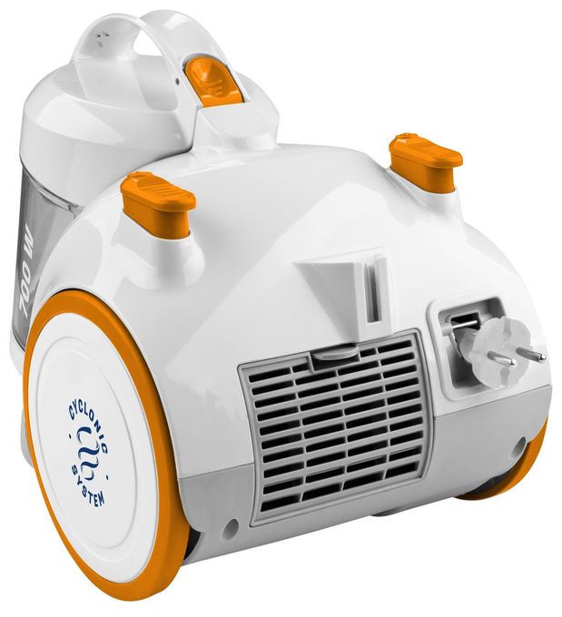 Bodenstaubsauger Beutellos 700 W HEPA  VC009 (Weiß, Orange) 