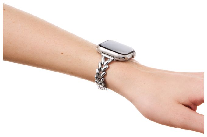 Armband 10 mm Apple Watch 42/44/45/46/49  Delicate Chain Watch Band (Silber) 