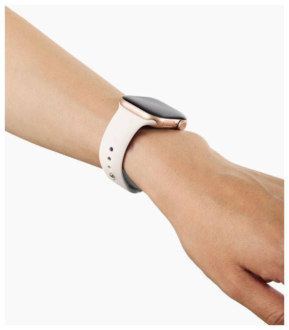 Armband 20 mm Apple Watch 38/40/41/42 (Series10) - M/L  Silicone Watch Band (Weiß) 