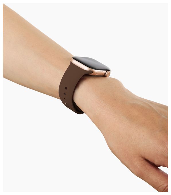 Armband 20 mm Apple Watch 38/40/41/42 (Series10) - M/L  Silicone Watch Band (Braun) 