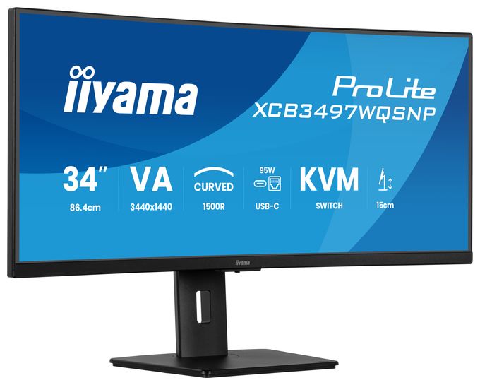 Quad HD Monitor 86,4 cm (34 Zoll) 21:9 350 cd/m²  ProLite XCB3497WQSNP-B1 (Schwarz) 