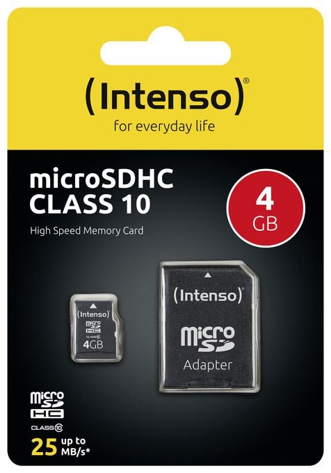 MicroSDHC Speicherkarte 4 GB Klasse 10 3413450 