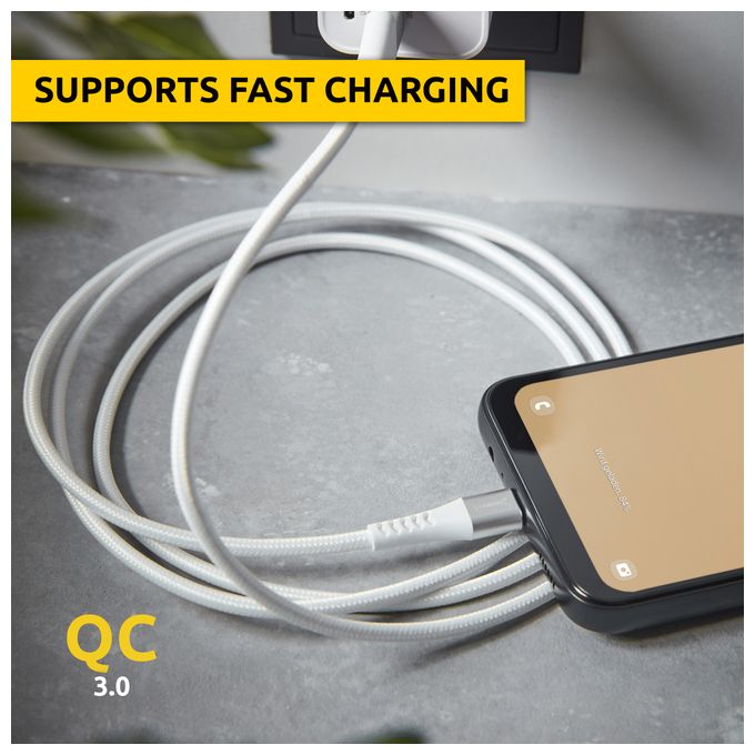 0,48 Gbit/s Stecker USB A auf USB C bis 60 W 1,5 m  7901102 (Weiß) 
