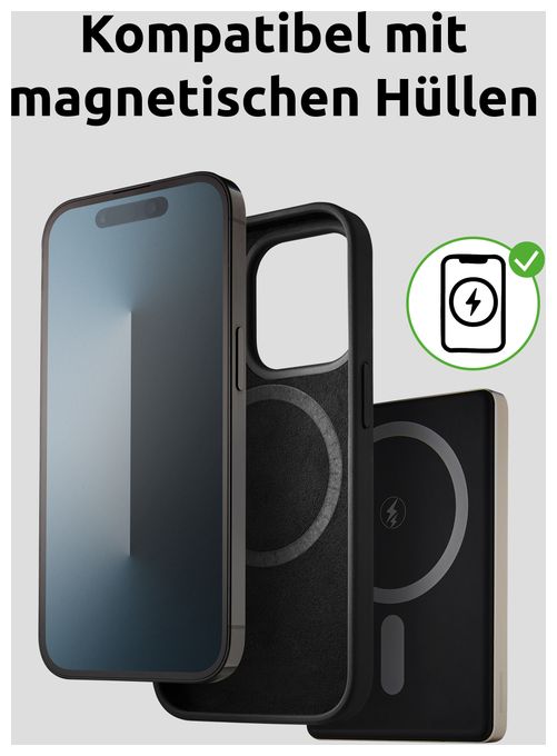MW5000 Magnetische Powerbank 5000 mAh – MagSafe kompatibel, Wireless Charging 15W, USB-C PD 20W, Flach & Kompakt – Geprüft in Deutschland – Champagner 