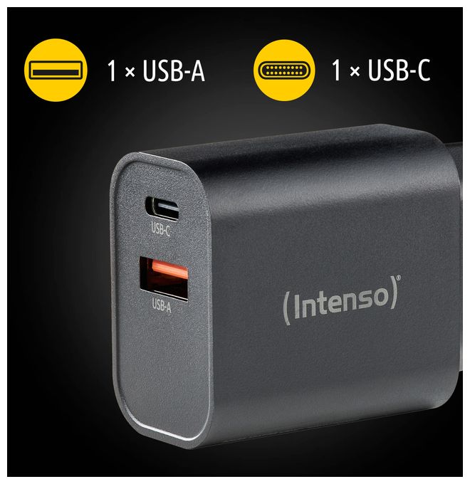 Power Adapter W30AC, 30W, USB-A und USB-C Anschluss, schwarz 