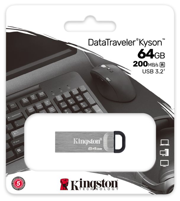 USB Typ-A Stick 64 GB  DataTraveler Kyson (Silber) 
