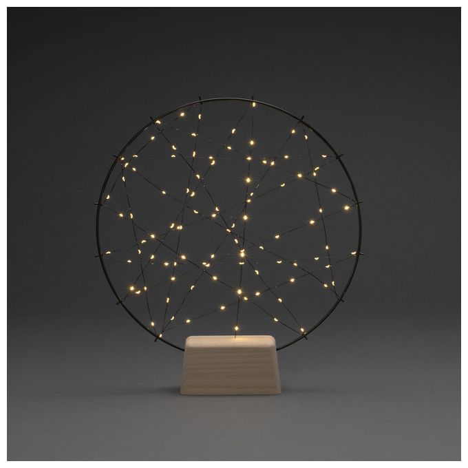 LED Ultra-Warmweiß(2200K) Bernstein 1783-787	Metallsilhouette Ring Holz 