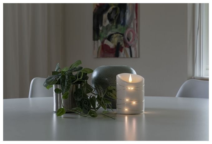LED 1900 K Bernstein Batterie/Akku 1844-180 Echtwachskerze 