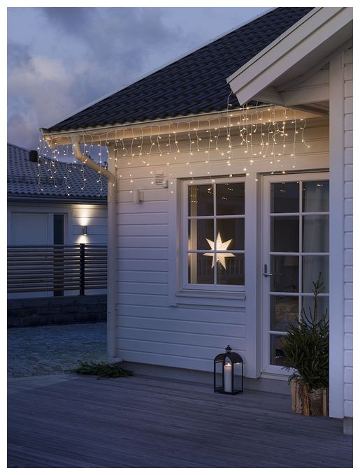 LED 3500 mm Ultra-Warmweiß(2500K) Warmweiß Batterie/Akku 3739-132 Lichtervorhang Eisregen 