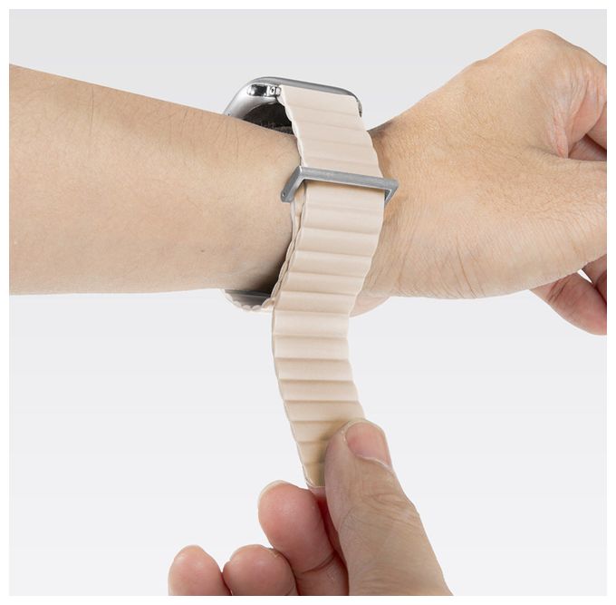 Armband Watch Series 4-10/Watch SE/Watch Ultra 44/45/46/49 mm  Novi Sport (Beige, Karamell) 
