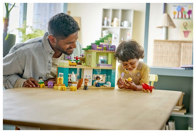 Modernes Familienhaus mit Figuren – 3-in-1-Set 