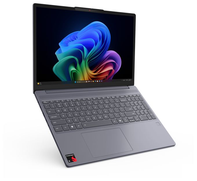 WUXGA Notebook 38,9 cm (15.3 Zoll) 1920 x 1200 Pixel 1 TB SSD Windows 11 Home Qualcomm Snapdragon max. 3 GHz  IdeaPad Slim 3 15Q8X10 Copilot+ (Grau) 
