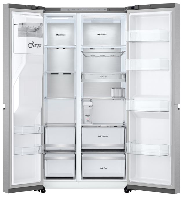Side-by-Side Kühl-/ Gefrierkombination 404 l / 219 l 175 kWh NoFrost 1790 mm x 913 mm  GSLE91MBAB (Edelstahl) 