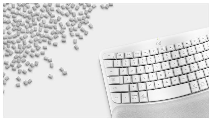 Büro Tastatur RF Wireless + Bluetooth 2.4 GHz  Wave Keys (Weiß) 