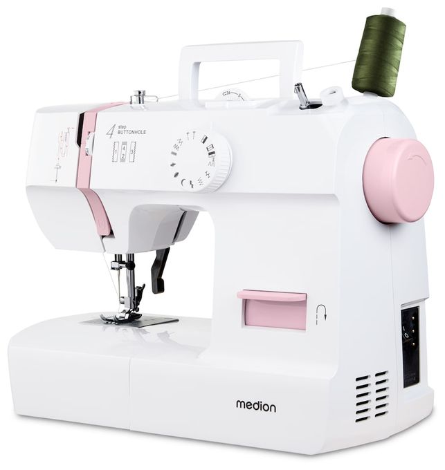 LIFE Nähmaschine SM70 (MD 11179) 12 verschiedene Stickmuster, 4 Schritte Knoploch, einstellbare Stichlänge, 70 Watt Motorleistung 