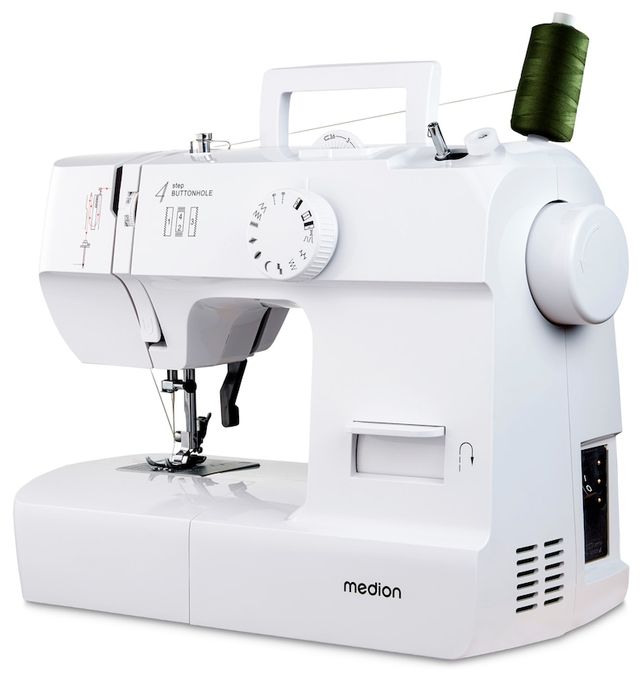 LIFE Nähmaschine SM70 (MD 11179) 12 verschiedene Stickmuster, 4 Schritte Knoploch, einstellbare Stichlänge, 70 Watt Motorleistung 