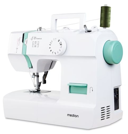 LIFE Nähmaschine SM70 (MD 11179) 12 verschiedene Stickmuster, 4-Stufen-Knopfloch, einstellbare Stichlänge, 70-Watt-Motorleistung 