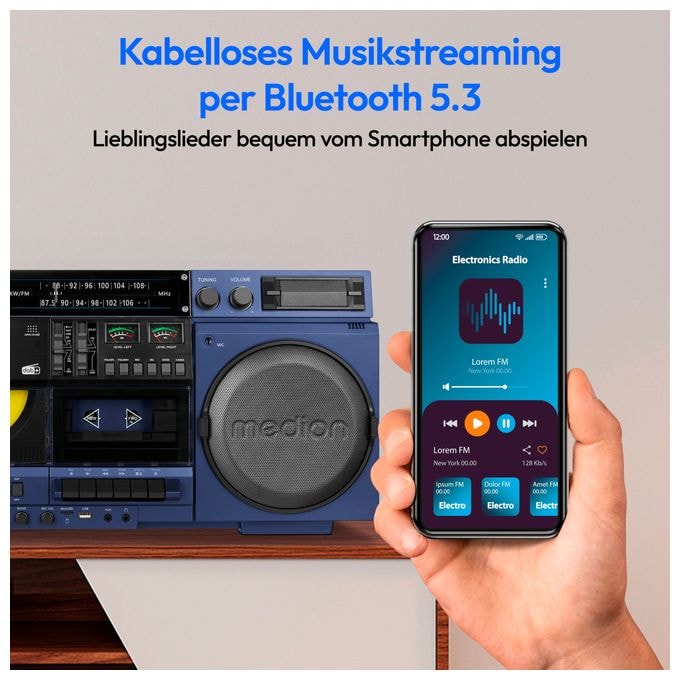 DAB+, PLL 20 W Bluetooth  Life P66538 (Blau) 