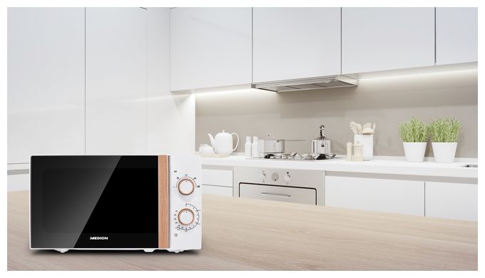 Freistehende Mikrowelle 700 W Größe: klein 5 Stufen  MD10596 (Weiß) 