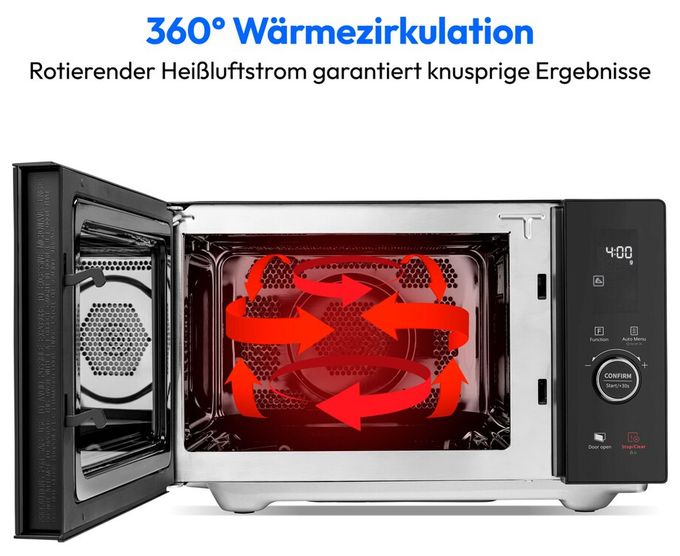 Freistehende Mikrowelle 900 W Größe: mittel 10 Stufen Grill  MD12041 (Schwarz) 