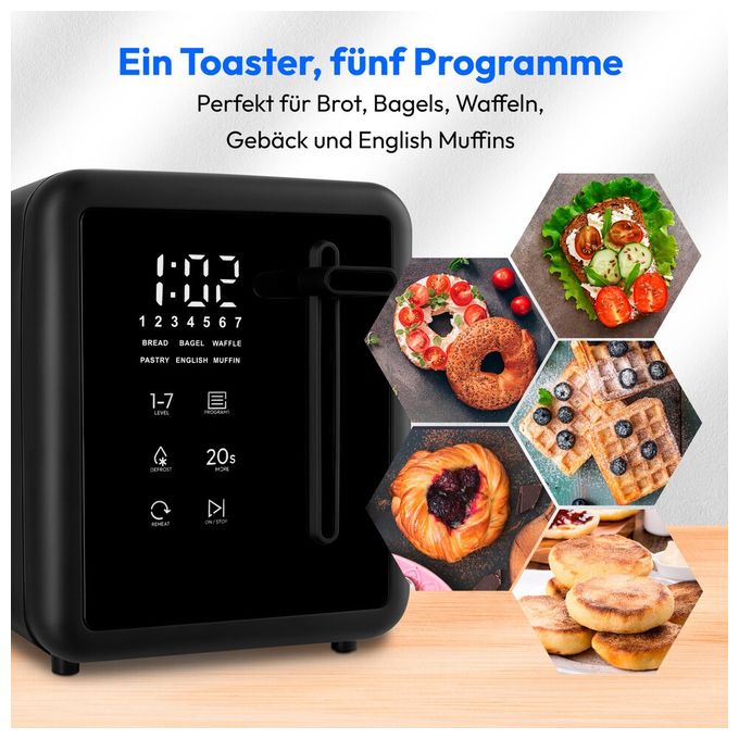 Toaster 850 W 2 Scheibe(n) 7 Stufen  MD12102 (Schwarz) 