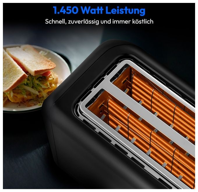 Toaster 1450 W 4 Scheibe(n) 7 Stufen  MD12103 (Schwarz) 