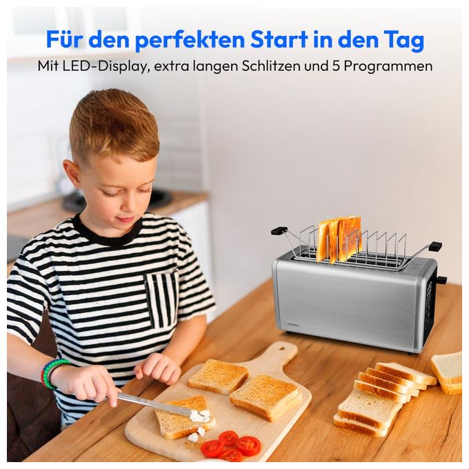 Toaster 1450 W 4 Scheibe(n) 7 Stufen  MD12103 (Silber) 