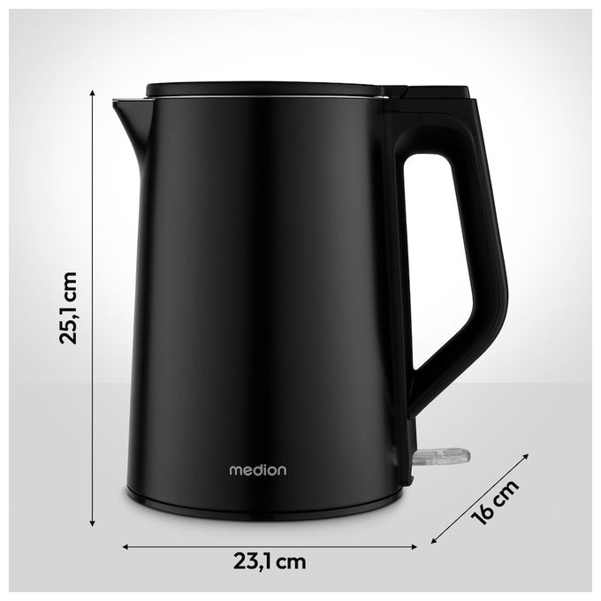 1,5 l Wasserkocher 2200 W  MD12105 (Schwarz) 
