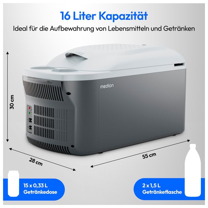 16 l Kühlbox 57 W  MD13100 (Grau, Weiß) 