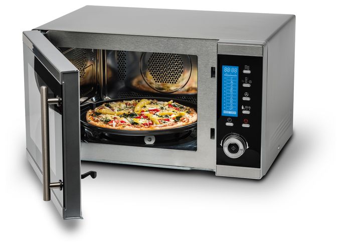 Freistehende Mikrowelle 900 W Größe: mittel 11 Stufen Grill  MD15501 (Schwarz, Edelstahl) 